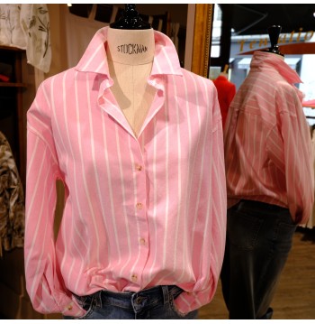 Chemise à rayures rose COTON