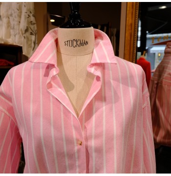 Chemise à rayures rose COTON