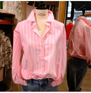Chemise à rayures rose COTON