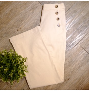 Pantalon pont  écru COTON