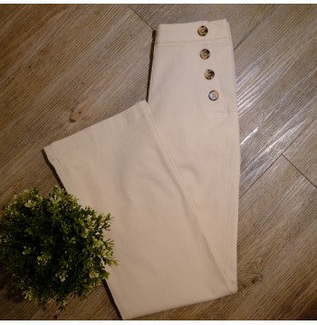 Pantalon pont  écru COTON