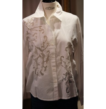 Chemise blanche brodée