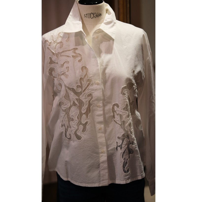 Chemise blanche brodée