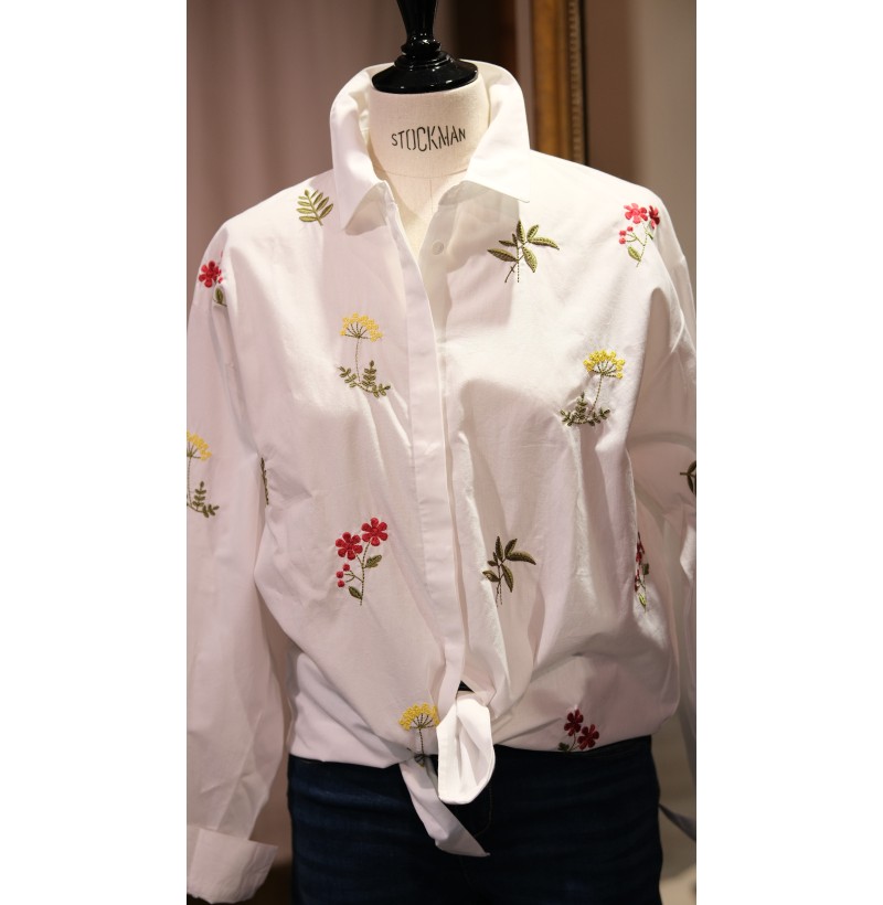 Chemise blanche brodée