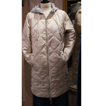 Manteau écru à capuche