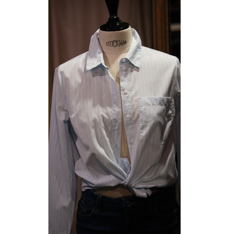 Chemise rayée ciel et blanc