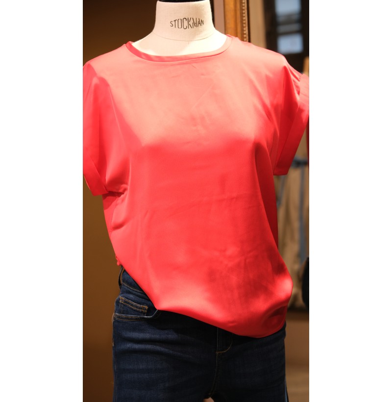 Top satiné hibiscus