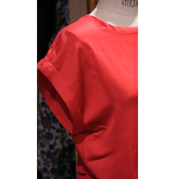 Top satiné hibiscus