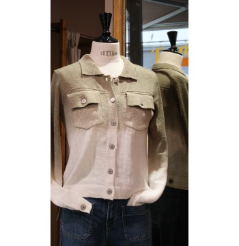 Gilet veste tie and dye kaki