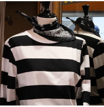 Sweat à larges rayures noir et blanc