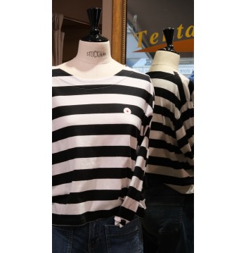 Tee-shirt oversize rayé blanc et noir