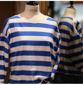 Tee-shirt oversize rayé bleu et blanc
