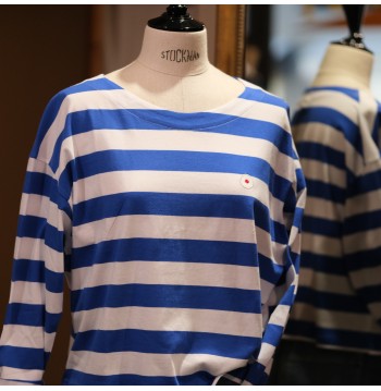 Tee-shirt oversize rayé bleu et blanc
