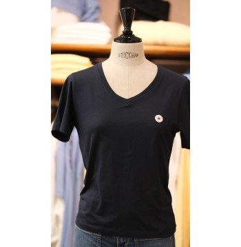 Tee-shirt col V marine