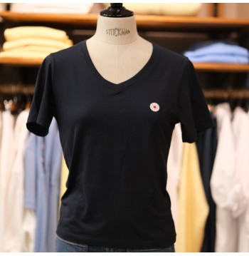 Tee-shirt col V marine