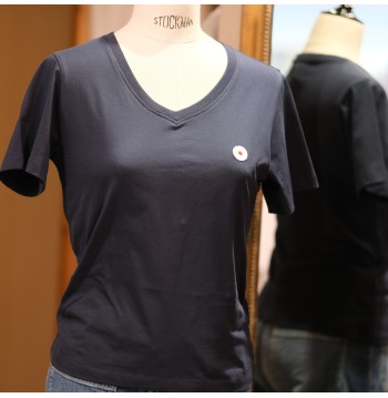 Tee-shirt col V marine