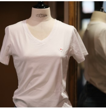 Tee-shirt col V blanc