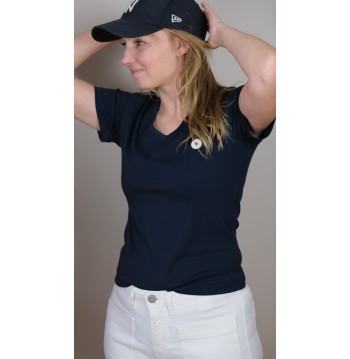 Tee-shirt col V marine