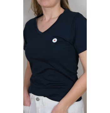 Tee-shirt col V marine