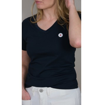 Tee-shirt col V marine