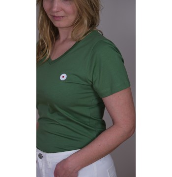 Tee-shirt col V kaki