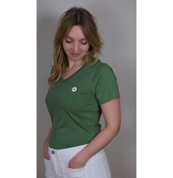 Tee-shirt col V kaki