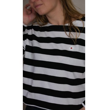 Tee-shirt oversize rayé blanc et noir