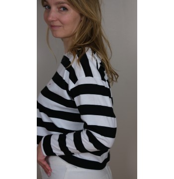 Tee-shirt oversize rayé blanc et noir