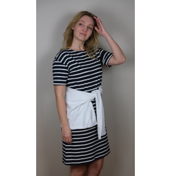 ROBE MARINE ET BEIGE