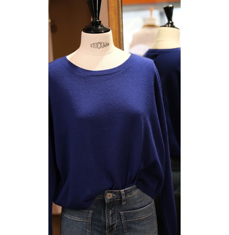 Pull cachemire bleu nuit