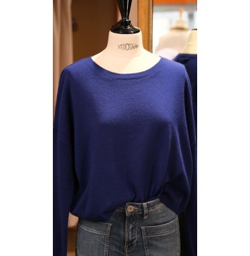 Pull cachemire bleu nuit