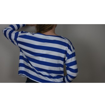 Tee-shirt oversize rayé bleu et blanc